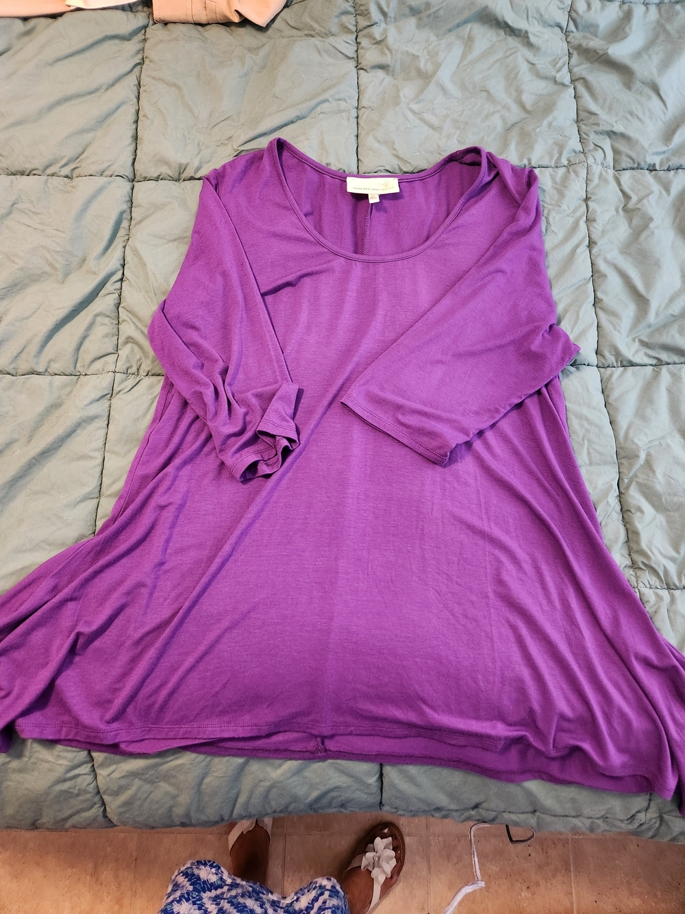 Relaxed Scoop-Neck Tunic in Vibrant Purple